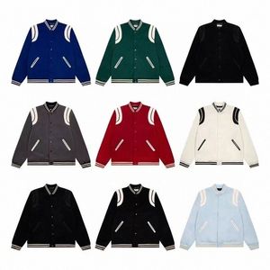 men Autumn jacket women men designer coat uniform stitching Hooded jacket high street couple street hip-hop Classic retro baseball Pure color casual p i7xe#