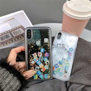 携帯電話ケースリキッドケーススタイリッシュな面白いモバイルアプリケーションアイコンiPhone X 8 7 6 6SプラスダイナミックリキッドクイックサンドバックX0731の電話ケース