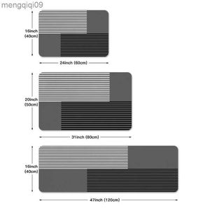 Dywany geometryczny nadruk mata podłogowa w kuchni Dekor w paski Domowy dywan korytarz wejściowy Doormat Balkon Door Anti-Slip Dywan R230731