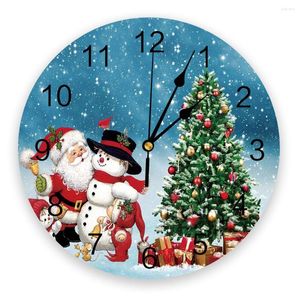 Väggklockor glad Christams Tree Santa Claus Clock Modern Design vardagsrum Dekoration Mute Watch Home Interior Decor