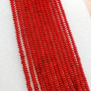 Pärlor syntetiska korall abacus röd separering diy smycken halsband armband tillbehör handgjorda