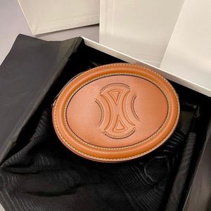 słynne okrągłe torby triomfy Celins Designer wytłoczone owalne portfele damskie męskie mooth cielę luksusowe oryginalne skórzane torebki sprzęgła Crossbody na ramię