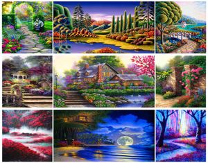 Full round diamond painting House animal moon road park 5D DIY diamond embroidery mosaic landscape art kit home decoration7529217