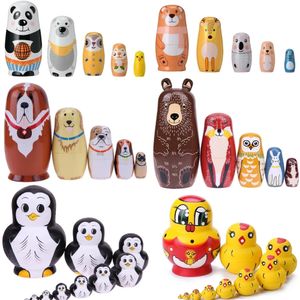 Dockor 5-lagers djur Matryoshka Doll handgjorda ryska matryoshka hantverk handmålade söta panda matryoshka leksaker brithday gåva till barn 231031