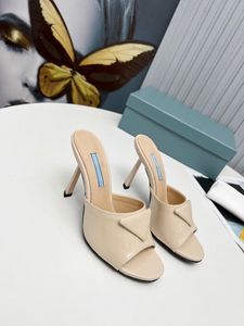 Women's High Heel Slippers Fashion Height 9.5 cm Designer Summer Dress Elegant Mature Women's Sandals 35-41