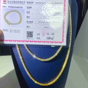 Selling 3mm 10k 14k 18k Real Solid Gold Vvs Moissanite Jewelry Chain Men Tennis Chain