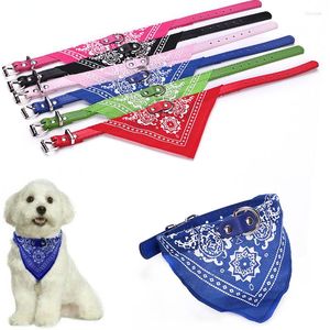 Köpek yaka kedi yaka güzel ayarlanabilir s/m/l kravat evcil hayvan üçgen tükürük kravat pu deri ile bandana