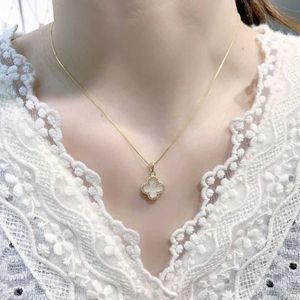 Van Clover Kolye Tasarımcısı Dört yapraklı Yonca Kolye S925 STERLING Silver Lucky Clover Kadınlar Siyah Beyaz Tersinir Elmas Hediye Kız arkadaşlar için