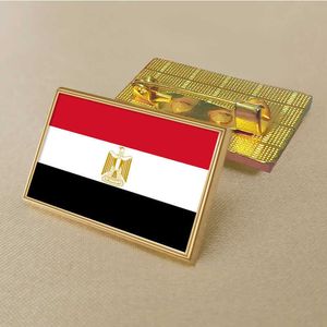 Party Egyptian Flag Pin 2,5*1,5 cm cynku odlewane przez pvc Kolor powlekany złota prostokąta odznaka medalionu bez dodanej żywicy