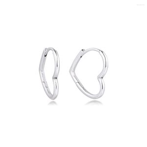 Orecchini a cerchio Vero orecchino in argento sterling 925 Cuore asimmetrico per gioielli da donna Pendientes Bijoux