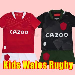 Kids child 2021 2022 wales rugby Jerseys National Team Cymru Sever Version World Cup polo T-Shirt 20 21 22 Welsh Men Kids kit Training Jesery 2023 23 training full sets