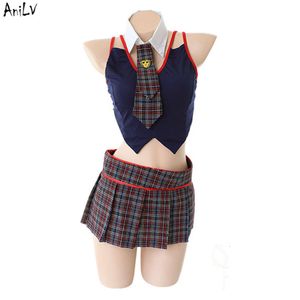 Ani Europa Schule Student Uniform Versuchung Dessous Kostüm Mädchen Sommer Strand Bademode Unterwäsche Pamas Party Kleidung Cosplay