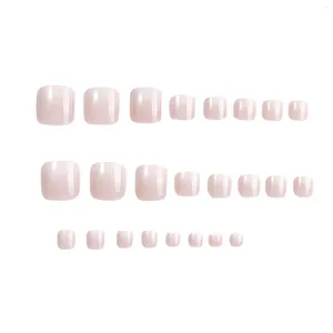 False Nails Gradients White Press On Toenails Long Lasting Safe Material Waterproof For Stage Performance Wear