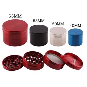 Home Pepper Grinders Herb Grinder Metal Ginder 40-6m 4 Layer Tobacco Tool for Smoking 9 Colors Zicn Alloy Teeth Manual GrinderLT594