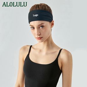 Al0lulu com logotipo headbands suor absorvente yoga fitness correndo bandana acessórios esportivos