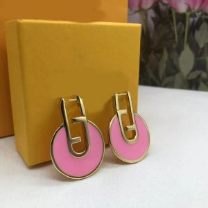 새로운 패션 18K 골드 에나멜 귀걸이 Aretes orecchini 파티 생일 선물 보석을위한 여성 고급 디자이너 귀걸이