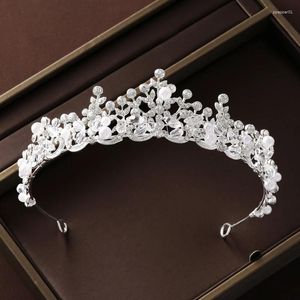 Hair Clips Hand-beaded Pearl Sweet Noble Women's Crown For Kids Girl Accessories Woman Tiaras And Crowns Bride Bridal Headdress Girls