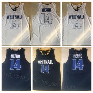 Whitnall Basketball 14 Tyler Herro Jersey Man School School School School School Shirt و Sewing Navy Blue White Team Color Treasable لعشاق الرياضة NCAA