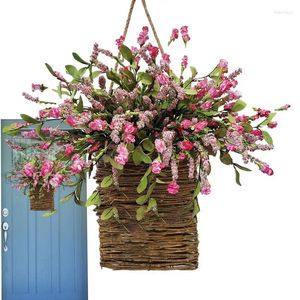 Vaser Artificial Silk Flower Simulation Valentine's Day Wedding Wall Hanging Basket Fake Party Decoration Spring Decor