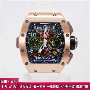 Relógios esportivos mecânicos Richarmill Relógios de pulso masculinos Relógios de pulso femininos RM1102 Relógio masculino 18k Rose Gold Calendário Tempo Mês Fuso horário duplo Automat WN-5RL6