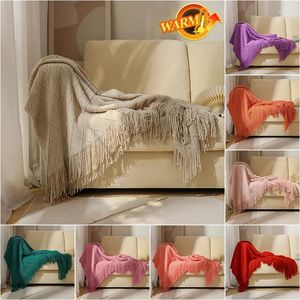 Cobertores Jacquard Microfibra Cobertor Outono Inverno Quente Dormir Macio Confortável para Cama Aconchegante Calor Espessado