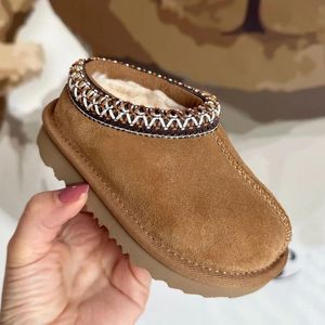 Kinderstiefel, Wanderschuhe, Winterstiefel, Tasman-Hausschuhe, Tazz-Babystiefel, Kastanienfell-Schneestiefel, Schaffellschnitt, klassische Ministiefel, Winterstiefel aus Senfkörner-Maultierwolle, kleine Größe