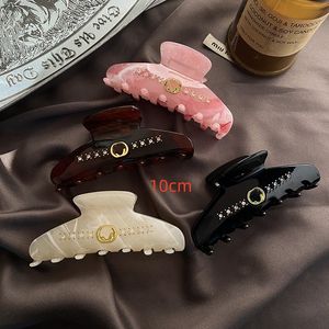 High Quality Luxury Designer Hair Clips Letter G Diamond Hair Clips Retro Barrette Women Black Shark HairClaw Fashion Accessories