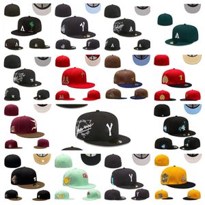 Nyaste monterade Baskall Caps Mens Designer Hat All Team Cotton Embroidery Hip Hop New Era Cap Fitted Hats Street Outdoor Sports Size Cap Mix Order Storlek 7-8