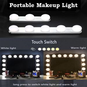 3 5 LED Bulbs Dressing Table Vanity Light USB Stepless Dimming Makeup Mirror Light Color Temperature Adjustable Wall Lamp