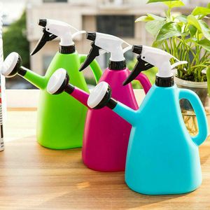 Sprayers 2 In 1 Plastic Watering Can Indoor Garden Plants Pressure Spray Water Kettle Adjustable Sprayer 1L 230331