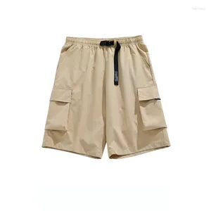 Herr shorts sommar fritid funktionell stil multi pocket arbete mode varumärke gata lös bred ben capris