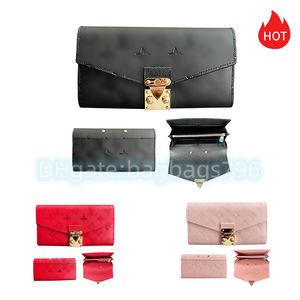 Uzun cüzdan kabartmalı siyah çanta kadın erkek crossbody lüks tasarımcı çantalar cüzdan tutucular çanta pasaport kartı torbası kahverengi çiçek kart sahibi çanta debriyaj çantası