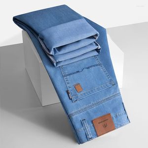 Erkekler Kot 2023 Gelişler Yaz Erkekler Bol orta yaşlı erkekler Akıllı Klasik Klasik Düz gevşek denim pantolon