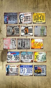 Car License Metal Plate Car Number Tin Signs Bar Pub Cafe Decor Metal Sign Garage Painting Art Plaque Poster JK2006KD2572301