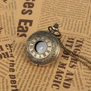 Pocket Watches Quartz Watch Metal Case Roman Numbers For Man Retro Hanging Steampunk Classic Fob-watch Vintage