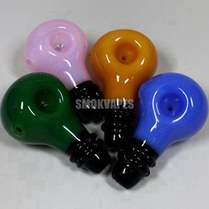 Smoking Colorful Thick Glass Glass Bulb Style Pipes Portable Handmade Dry Herb Tobacco Filter Spoon Bowl Innovative Handpipes Pocket Cigarette Holder DHL