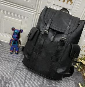 Vero in pelle Christopher Backpack PM per uomini Baggage Borse Duffel Knappack Mens Borse da bagaglio da baldazione Designer Scuola di viaggio BASSACK ASSICACCHI