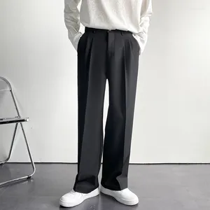 Мужские брюки, осенние модные мужские длинные широкие брюки, однотонные прямые свободные стильные повседневные брюки черного, белого цвета, цвета хаки
