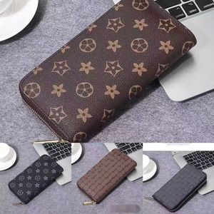 مصمم Mens Long Wallet Card Holder محافظ رأسية أزياء عالية الجودة نساء حامل بطاقة جلدية حقيقية تحقق