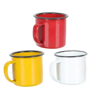 Wine Glasses 3 Pcs Colored Enamel Mug Coffee Drinking Cup Cups Vintage Tea Camping Home Water Child