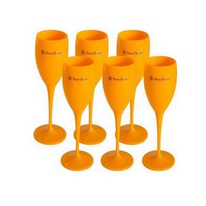 Vinglasögon Vinglas Akryl OBREAKABLE CHAMPAGNES VEUVE Pink Orange Champagne Flutes Wholesale Party Wedding Decoration Factory DHIHW