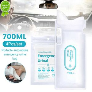 NYA 4st 700 ml Emergency Portable Car Urine Bag Samping påsar Mini Mobila toaletter praktiskt unisex engångs urinal toalettväska