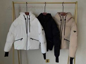 Parka in piumino da donna firmato Winter Loose Large Short Jacket Triangle Hooded Pane Gown 90 White Goose EUYA