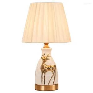 Lampy stołowe Europejska urocza dziewczyna romantyczna ciepłe twórcze twórcze Golden Deer Dired Dekoracja wtyczka domowa prosta lampa dekoracyjna MJ1125