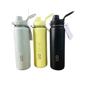 LL Vacuum Yoga Fitness Bottles 24 oz Back to Life Sport Bottiglie Cannucce Bicchiere isolato in acciaio inossidabile 304 Tazze con coperchio Tazza regalo per isolamento termico