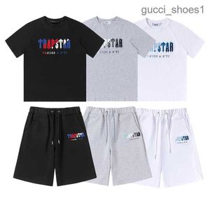 Men's t-shirts trapstar t shirt designer shirts print letter luxury black and white grey rainbow color summer sports fashion cotton cord top short sleeve size s m l xl