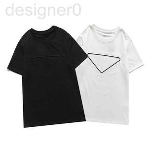 Męskie koszulki popularne 21SS Fashion Casual T Shirt Męski designer Męski krótki rękaw 100% czystej bawełny Wysoka jakość trójkąta Czarno-biały rozmiar S-2xl 9zd2