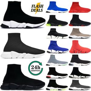 Nowe buty zwykłe designerskie buty skarpet potrójne S Black White Red Grey Blue Mężczyźni kobiety na świeżym powietrzu trenerzy sporne platforma spacery