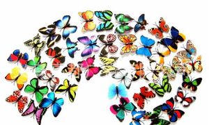 4.5 CM single simulation butterfly Refrigerator stick magnetic/ pins 3d butterflies pvc removable wall stickers butterflys decoration I039