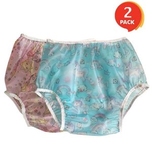 Förpackningar ABDL Vuxna babyblöjor PVC Plastic Incontinence Onesie Pants Women's Panties241N